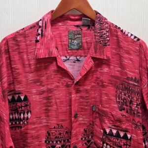 Vintage Pineapple Connection Shirt Mens XL Red Short Sleeve Hawaiian Button Up